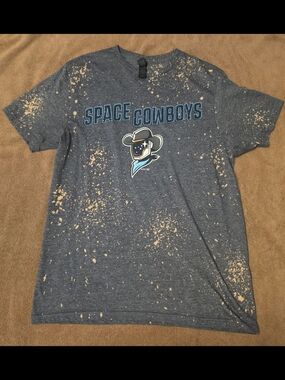 Gildan Space Cowboys Graphic Tee - Navy Heather with Tan Splatter